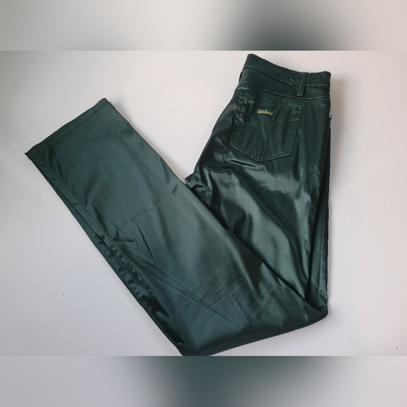 Miss Sixty Y2K Green Shiny Bootcut Pants Size 27 - Picture 3 of 13